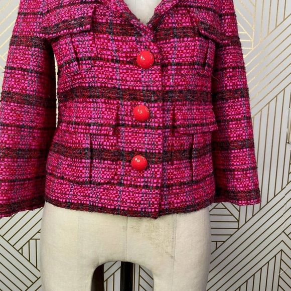 Kate Spade New York Pink Magenta Tweed Blazer - Picture 3 of 11